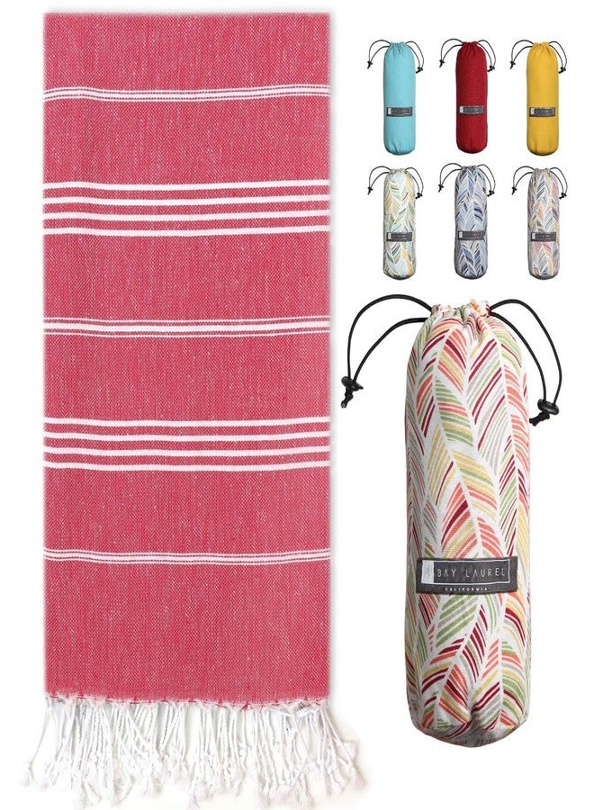 BAY LAUREL Turkish Beach Towel with Travel Bag 39 x 71 Quick Dry Sand Free Lightweight Large Oversized Towels Light - Image 1
